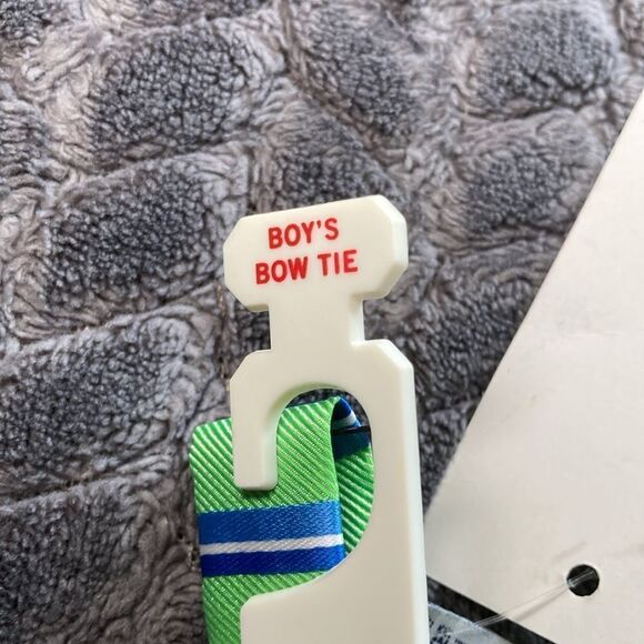 NWT (2) IZOD Green/ Blue Striped & Blue/ White Bow tie prom formal - Picture 5 of 9